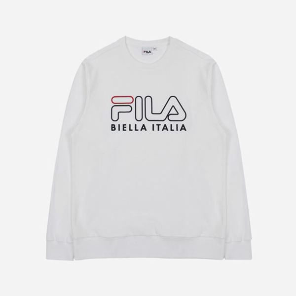 Fila 3D Logo Embroidered Women's Sweatshirts - White,NZ 246-50483